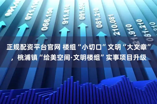 正规配资平台官网 楼组“小切口”文明“大文章”，桃浦镇“绘美空间·文明楼组”实事项目升级